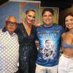 Presidente da Grande Rio Jayder Soares, Luiz Brunet, Gabriel Lobo e Juliana Marques