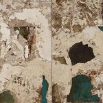 Dudu Garcia_ Tempo-Matéria_Anita Schwartz Galeria de Arte_RA 143_8_díptico, 2023 Série RA 143 1,10 x 1,10m (cada) Materiais orgânicos, placas de linóleo e pigmentos naturais sobre canvas