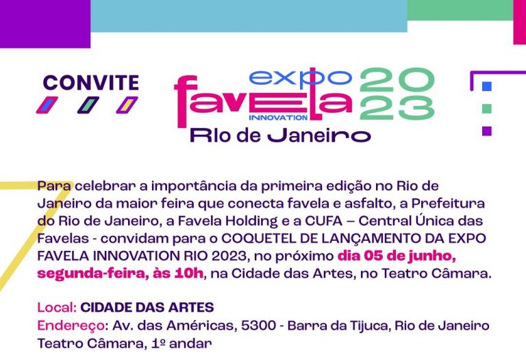 Convite lançamento Expo Favela Innovation Rio