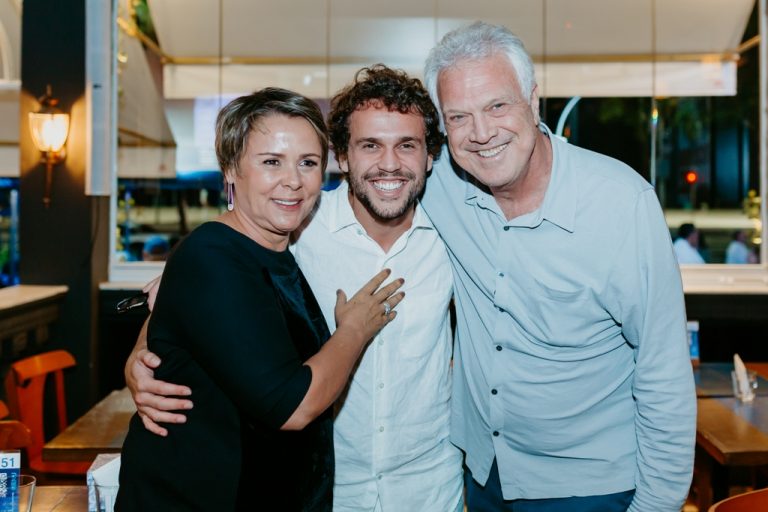 Giulia Gam, Theo Bial e Pedro Bial