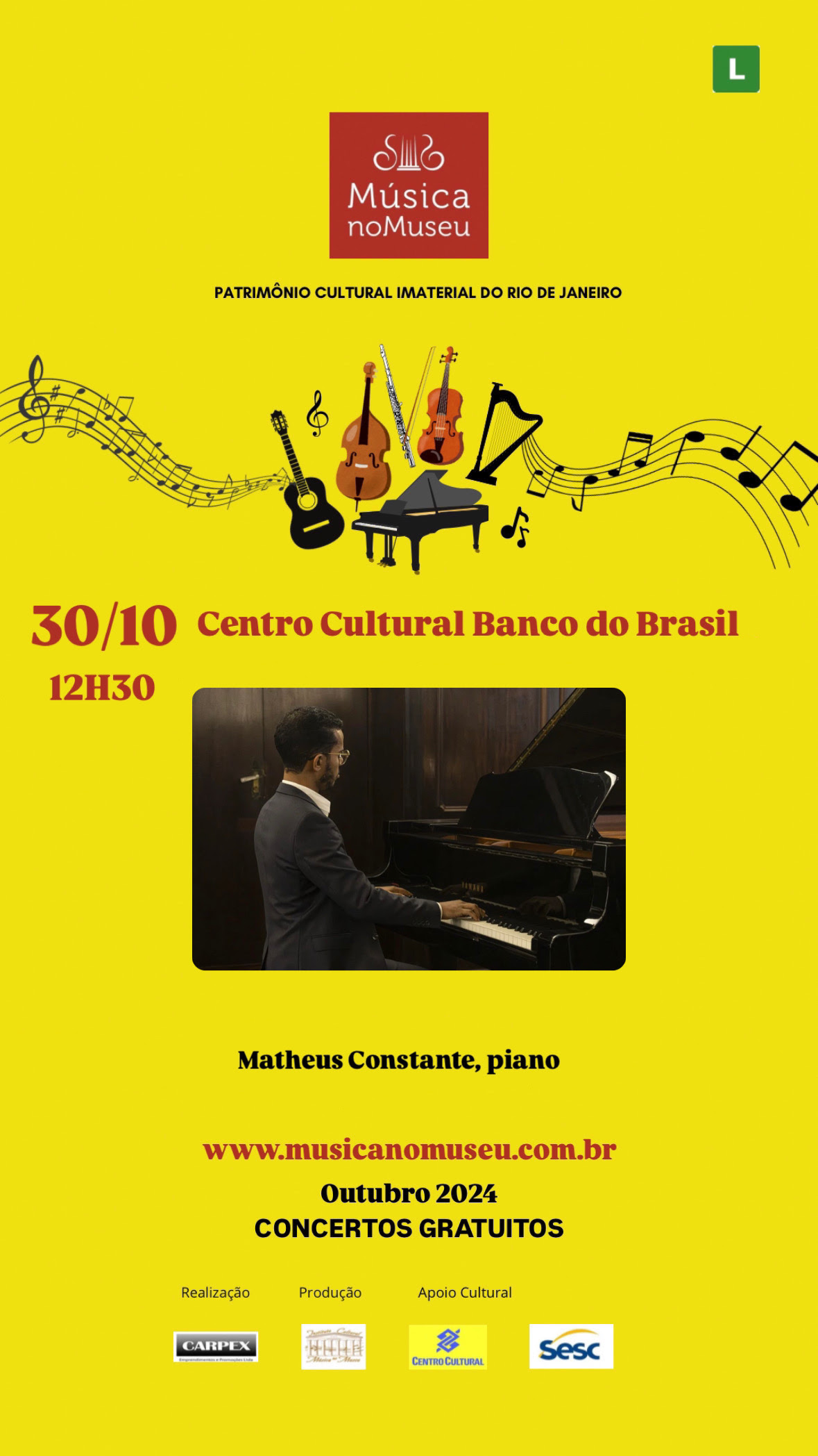 Música no Museu desta quarta-feira no CCBB