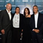 O casal Massimiliano e Sara Lacchini , Emmanuelle Boudier e Marco Marica