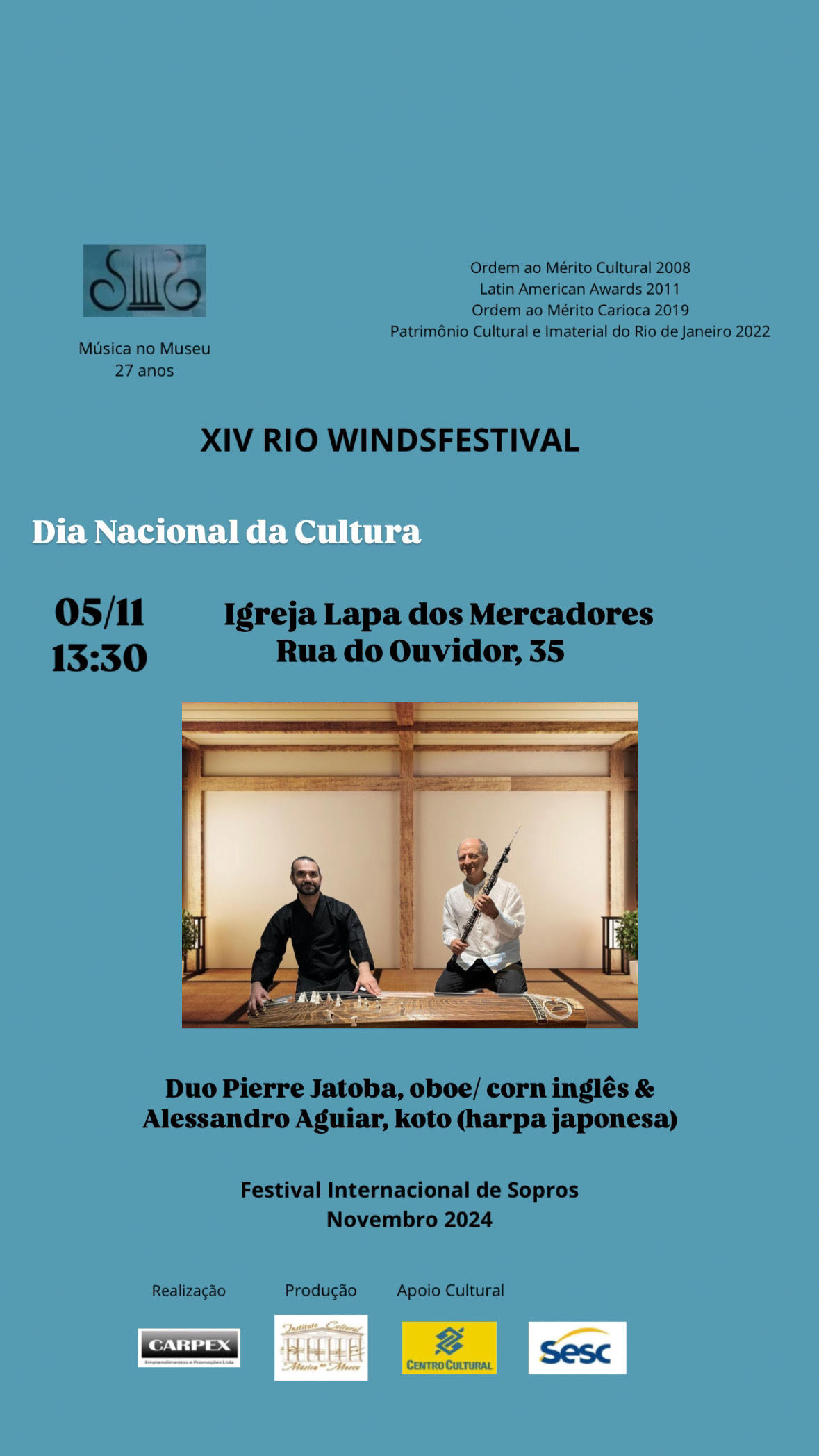 Duo de Música Antiga Celebra o Dia Nacional da Cultura na Igreja Lapa dos Mercadores