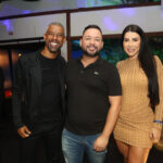 Léo Moura, Junior Cabral e Camila Moura