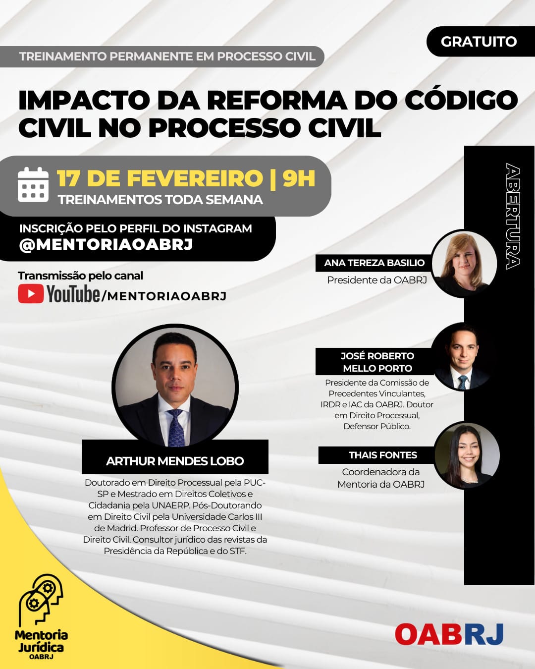 Ana Tereza Basílio abre Treinamento da OAB-RJ sobre Processo Civil