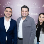 Carlos Lamoglia entre Bernardo Magalhães e Bruna Amorim