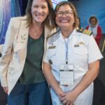 Monica Monteiro (presidente do BRICs Women) e Hildelene Bahia (primeira mulher comandante da marinha mercante brasileira)