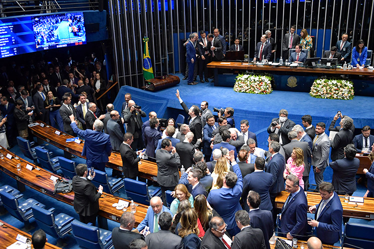 SenadorRodrigoPachecoreeleitopresidentedoSenadoFederal