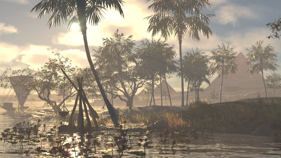 Nile river and Pyramids 02 - Horizon of Khufu - 16-9 - © Excurio