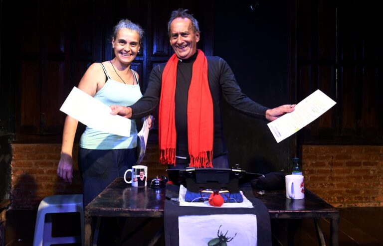 David Pinheiro e a diretora Maria Rita Rezende