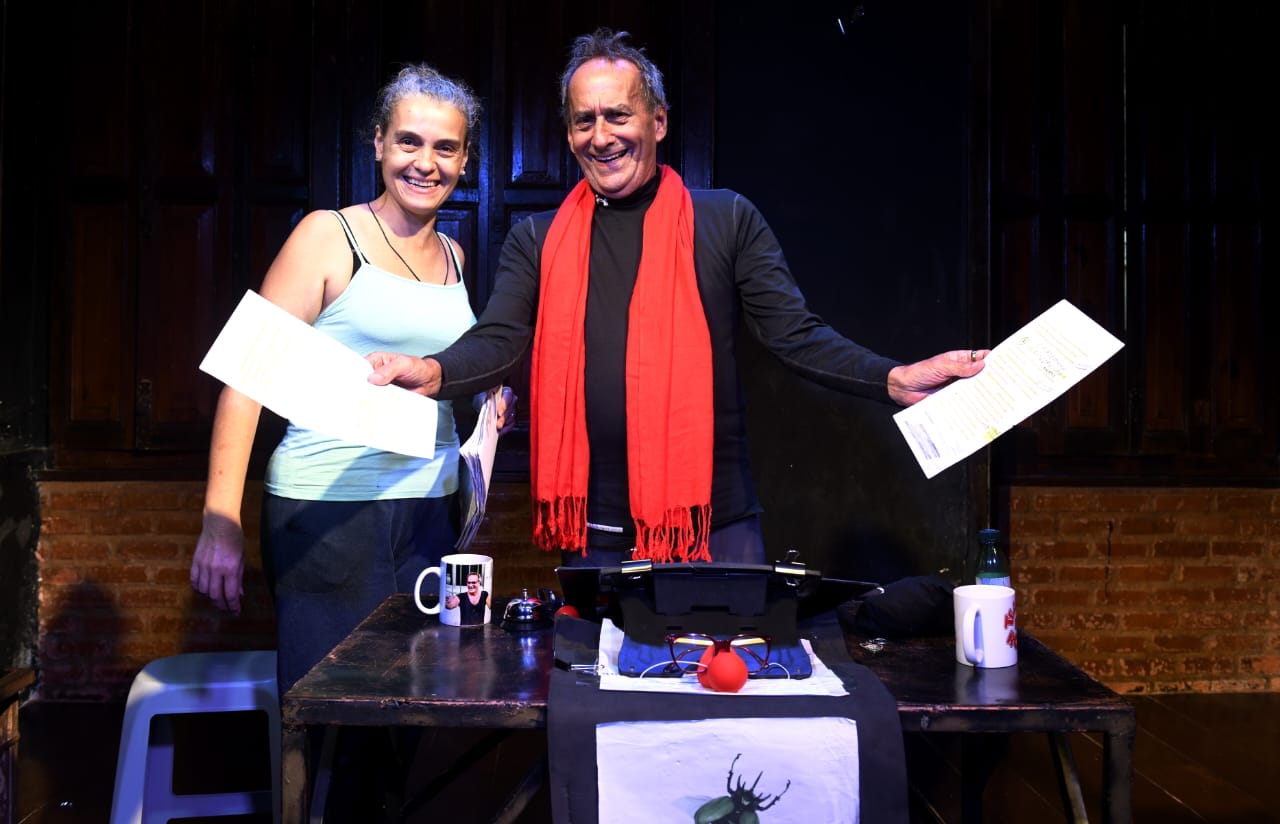 David Pinheiro e a diretora Maria Rita Rezende